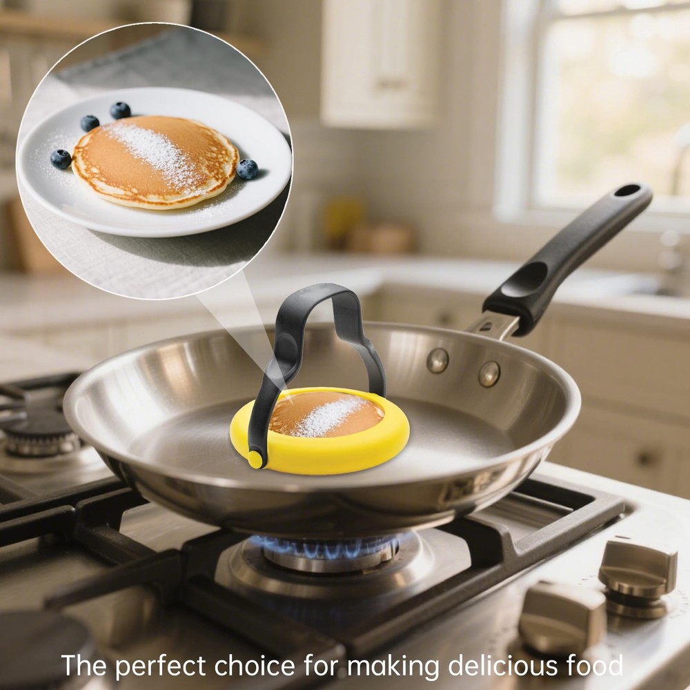 4 Pack Silicone Egg Rings for Cooking Nonstick Fried Egg Molds Reusable