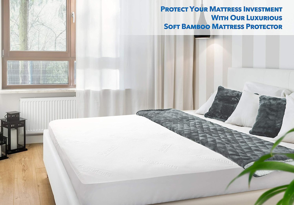 Protector de colchón de bambú premium, tamaño queen, impermeable
