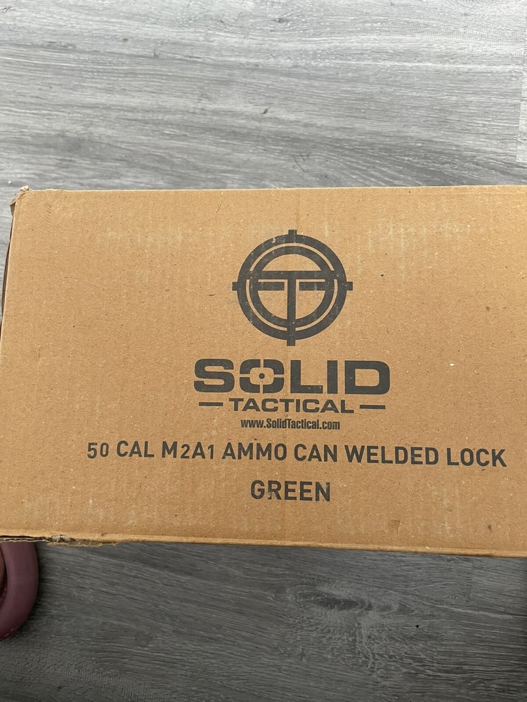 Solid TacticalAmmo Can 50 Cal  Metal Ammo Box with Latch Lid