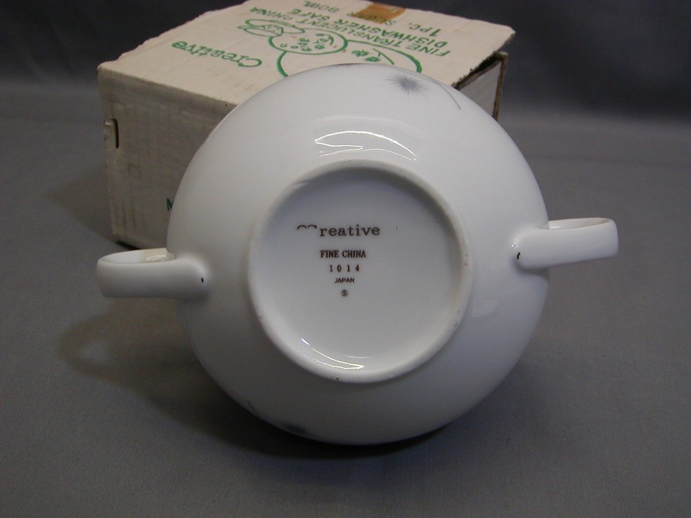 NEW CREATIVE FINE CHINA PLATINUM STARBURST SUGAR BOWL