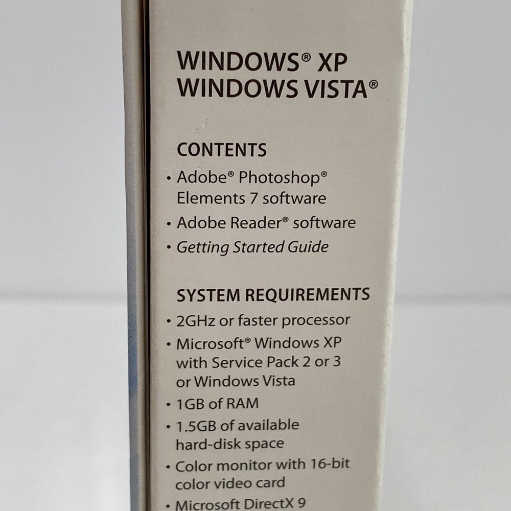 Adobe Photoshop Elements 7 Software Edit Enhance Create Share For PC With BOOK!