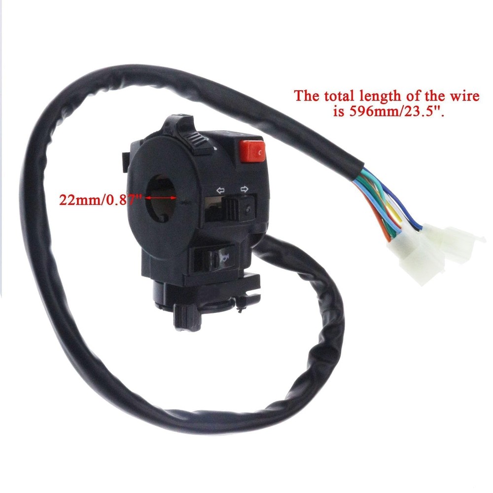 Left Kill Start Turn Light Choke Horn Switch Button Housing 9 Pin 8 Wire Part