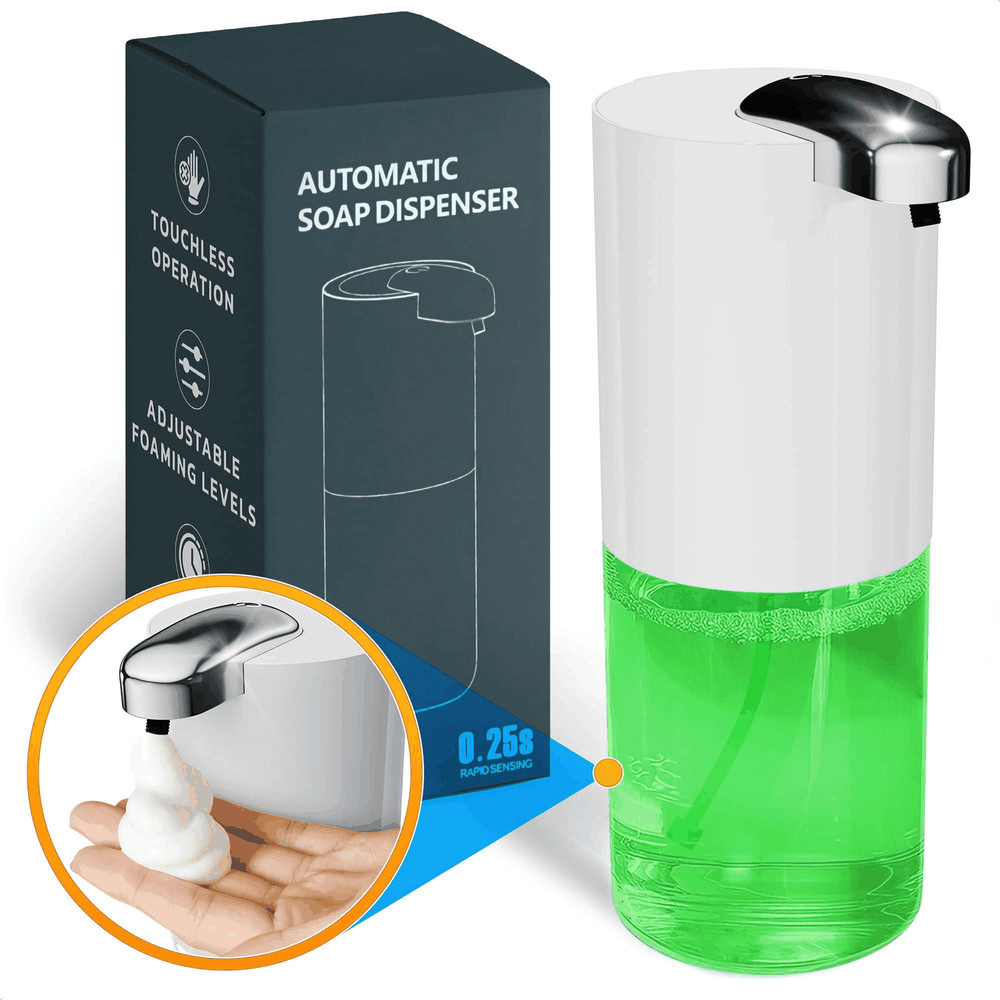 Automatic Soap Dispenser  13.5oz Touchless Foaming, USB Rechargeable, 4Level