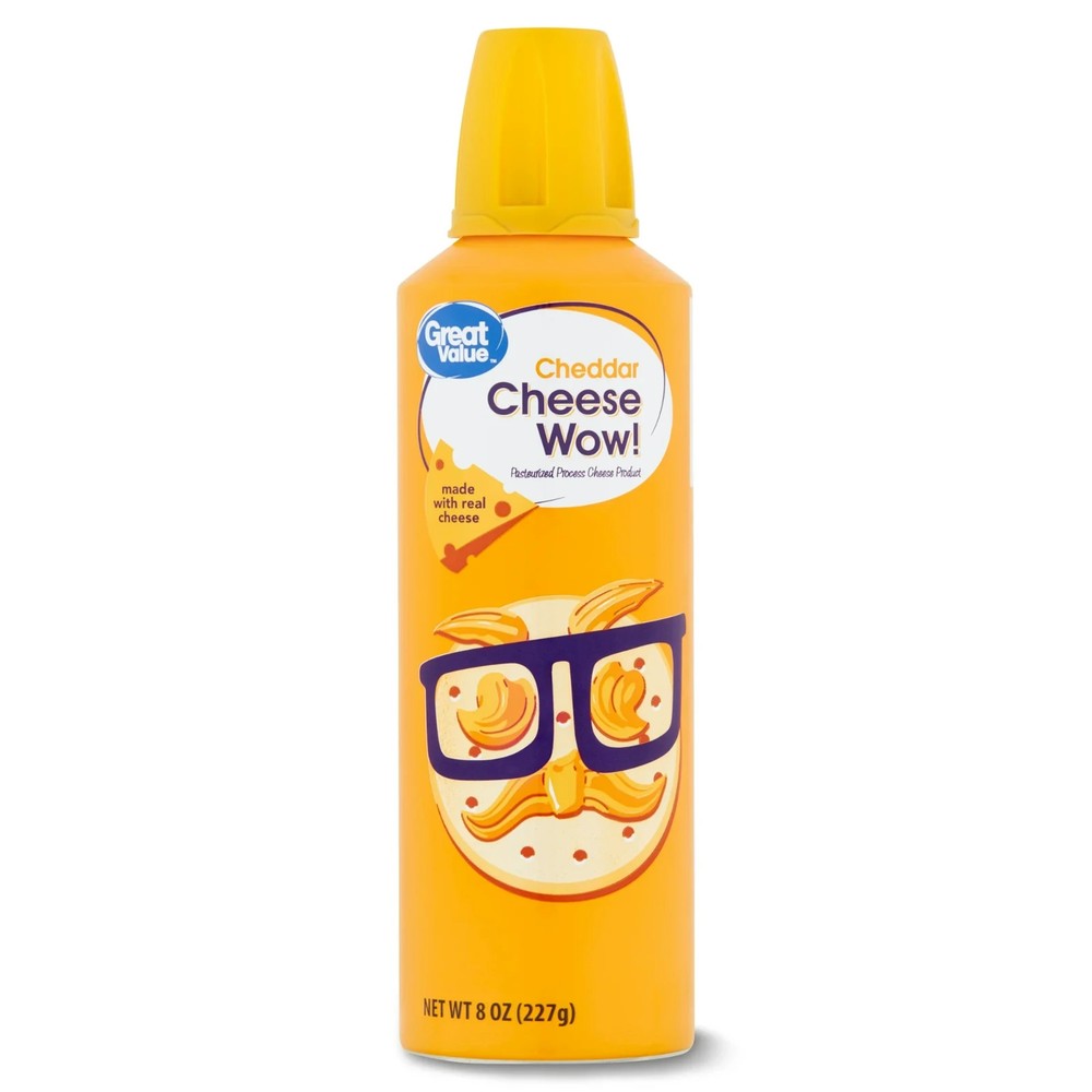 (2 pack) Great Value Cheese Wow! Spray Cheese, Cheddar, 8 oz...