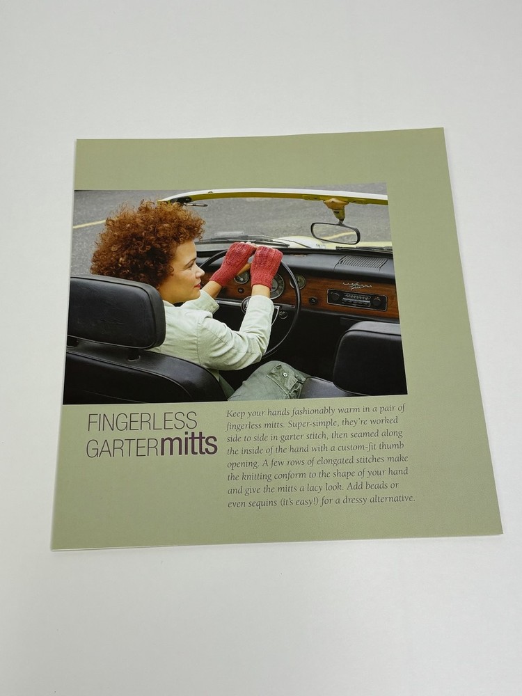 Fingerless Garter Mitts Knitting Pattern Book Pages