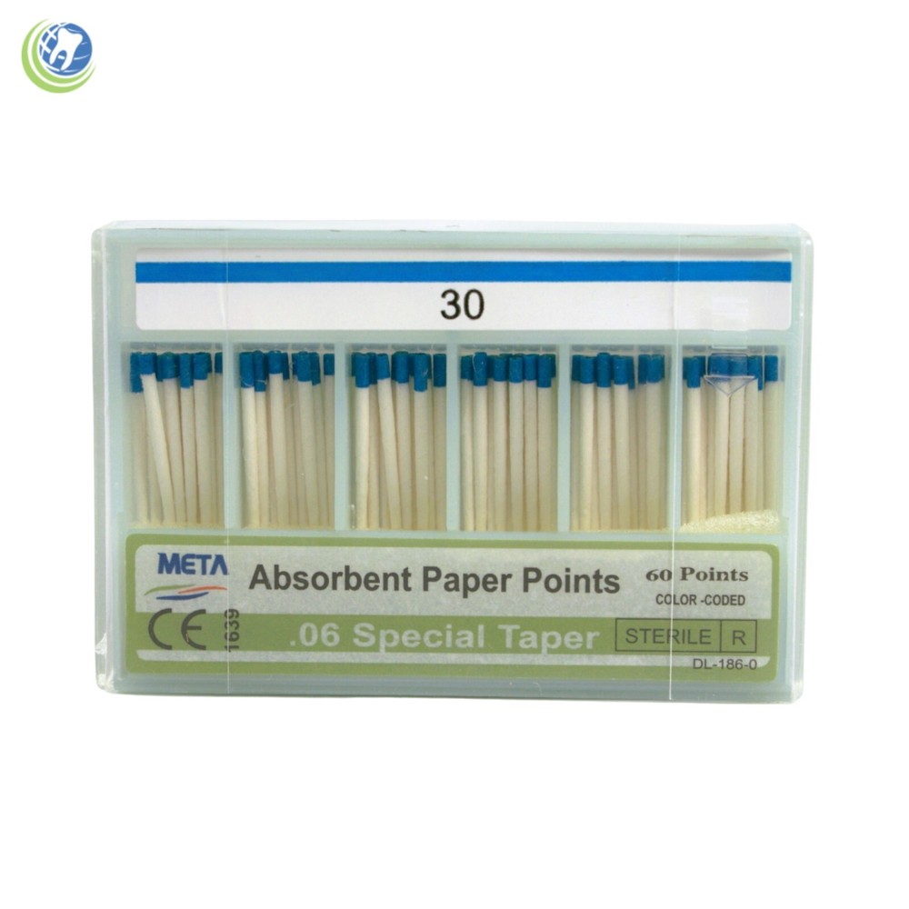 Paper Points .06 Taper #30 Sterilized Endodontic Root Canal Obturation 60/Box
