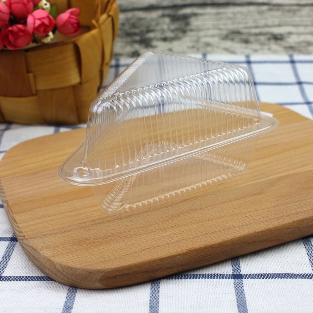 50Pcs Cake Slice Container Dessert Box Triangle Dessert Box Food Packing Box