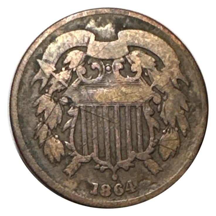 1864 U.S. Two Cent Piece - First Year of Issue!