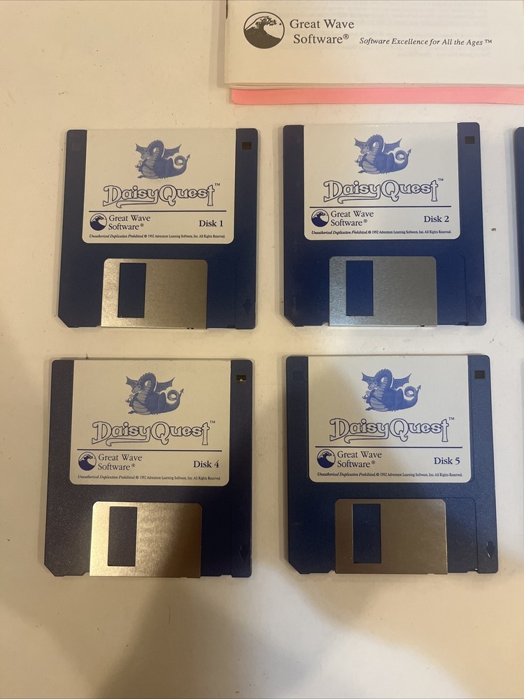 Vintage Daisy Quest Game for Macintosh Floppy Disc Great Wave Software