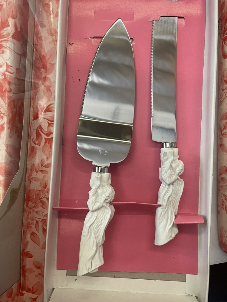 Set cake server knife wedding party Angel / Rose GREAT GIFT