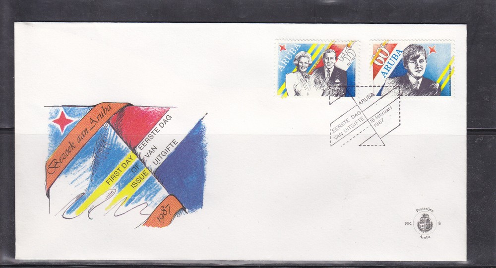 Aruba Issue FDC 1987 (8) Royalty