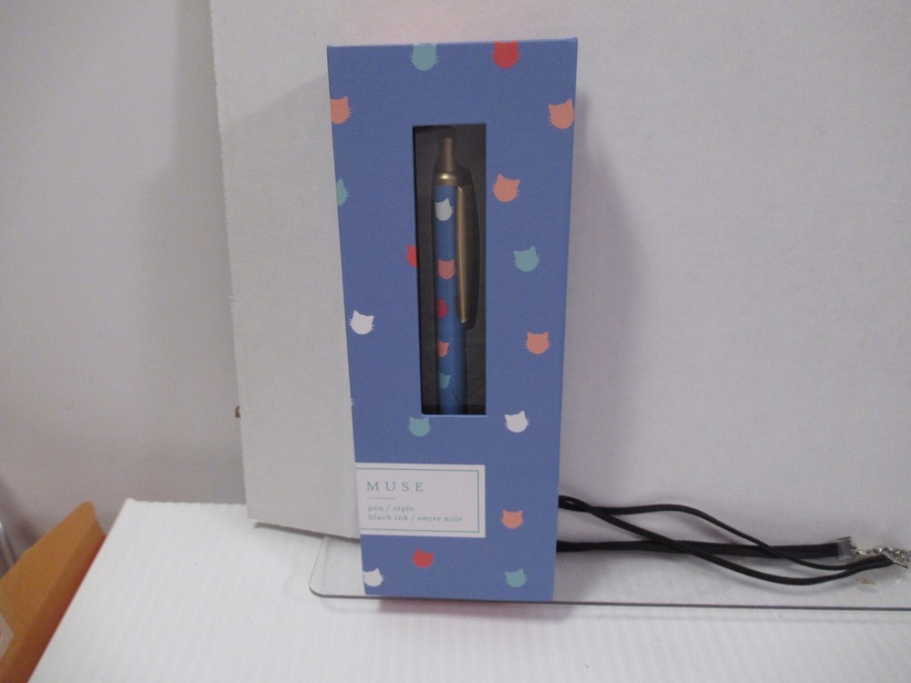 MUSE black ink pen Multicolored cat pattern in Gift box NEW