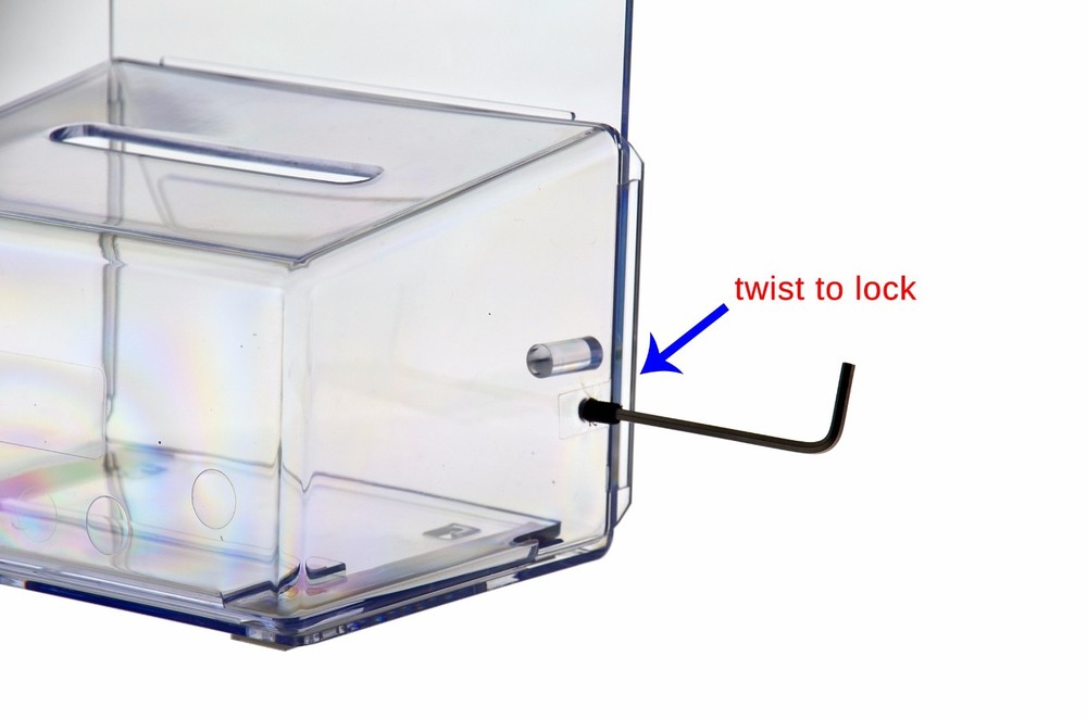 5"W Small Locking Ballot Box with Sign Holder