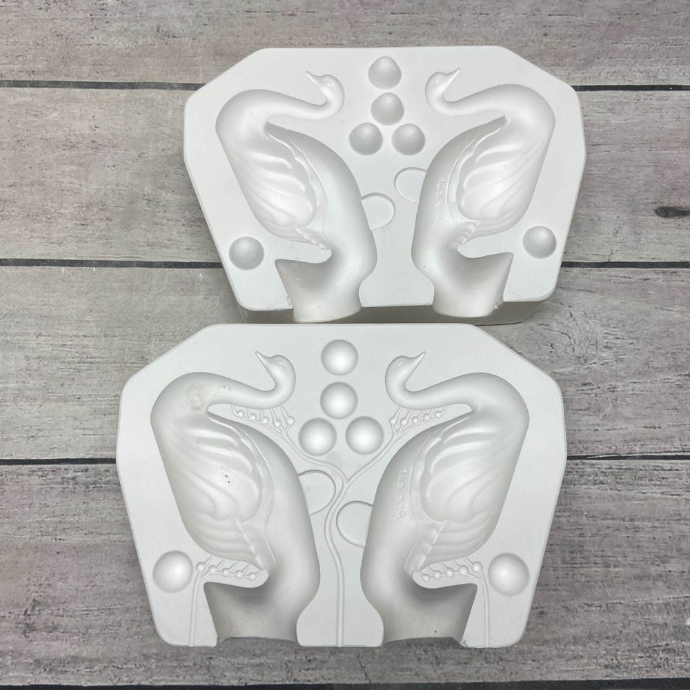 Atlantic Mold Ceramic Casting Mold Double Swan Figurines #A-1815