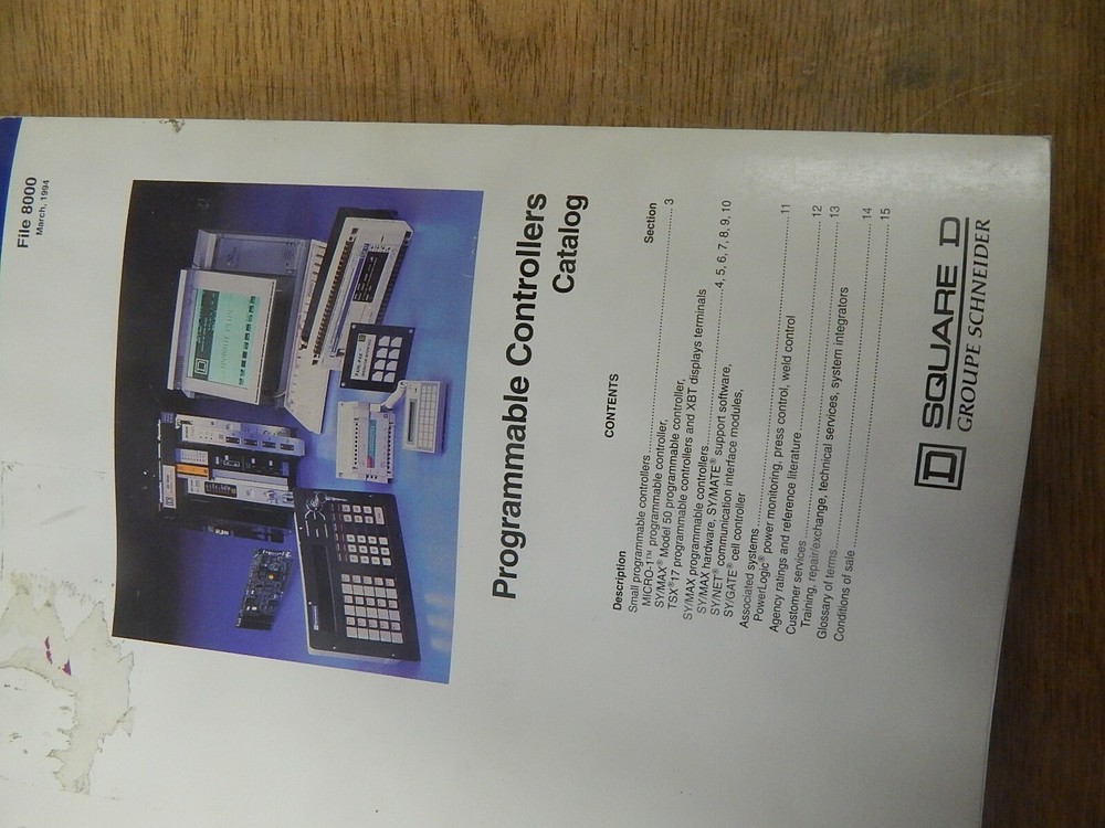 Square D File 8 000 Programmable Controllers Catalog *FREE SHIPPING*
