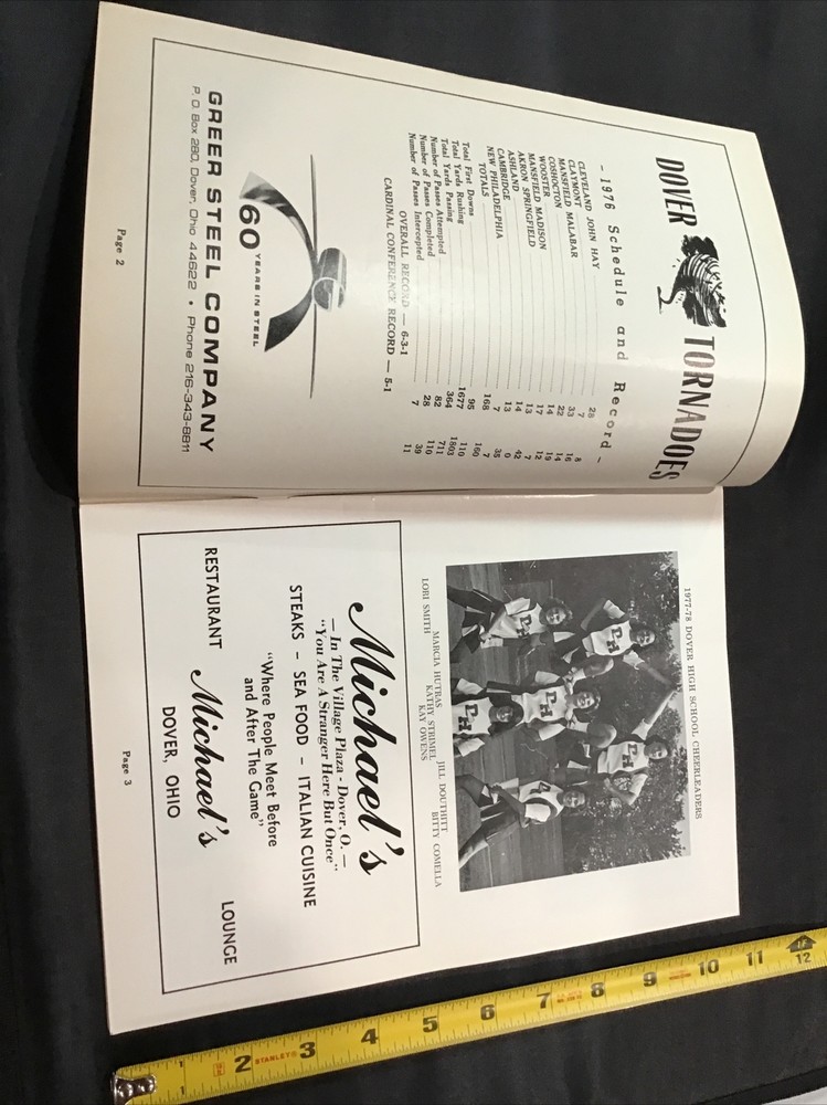 1977 Dover vs Claymont Ohio High School Football Program