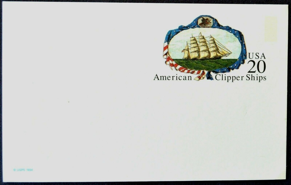 1995 US Sc. #UX220 mint postal card, 20 cent, sharp corners, excellent shape