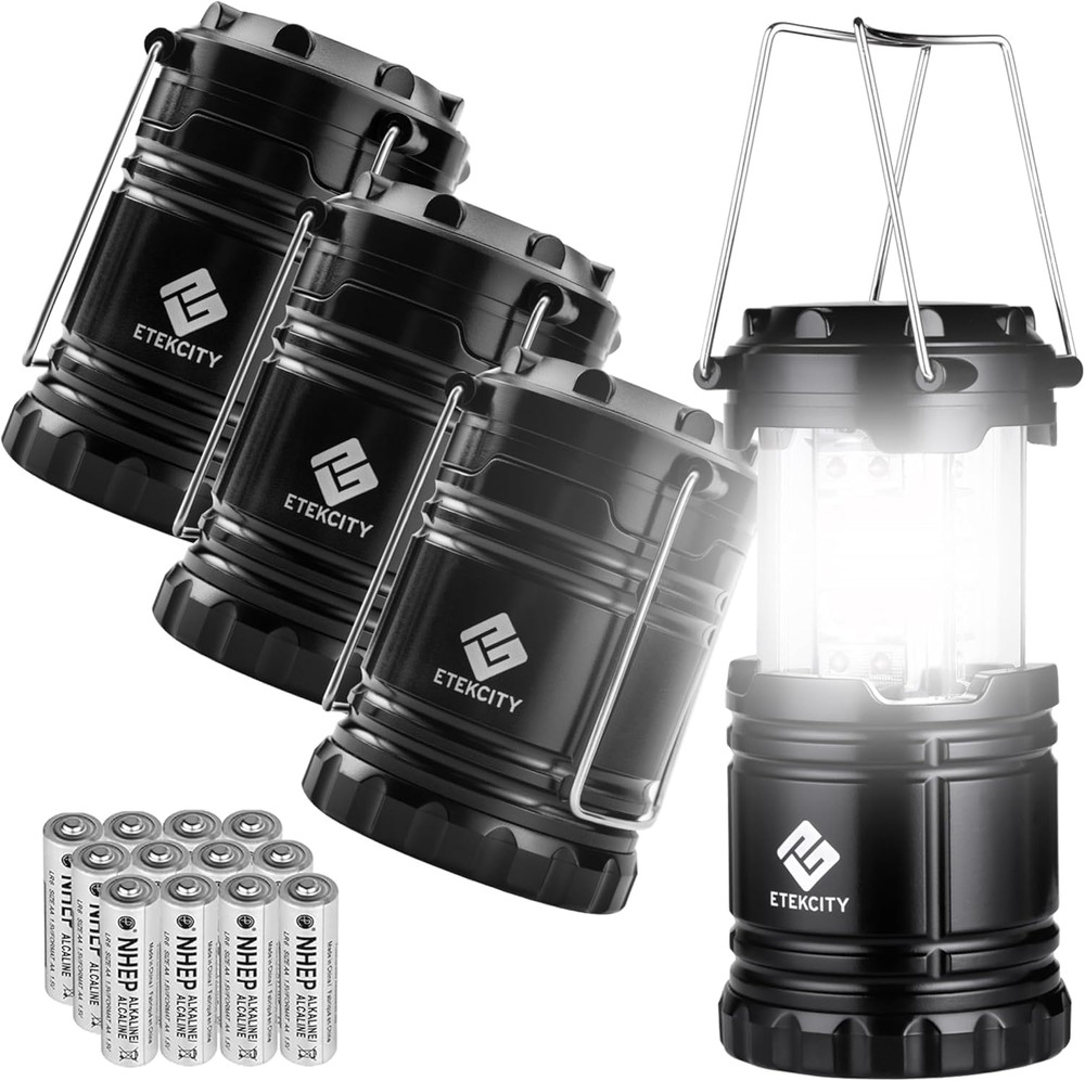 Camping Lanterns for Power Outages 4 Pack, Flashlight for Camping Essentials,...