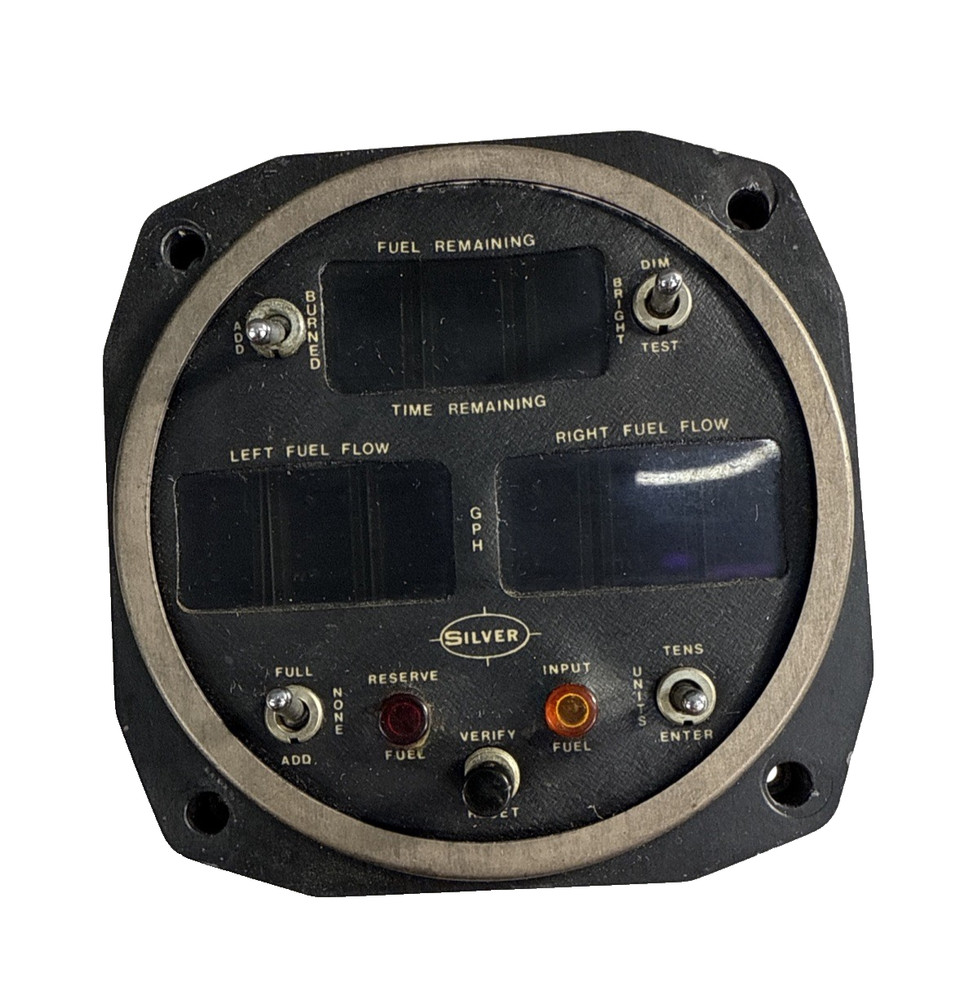 Fueltron 111 Aircraft Fuel Flow Indicator Silver Instruments