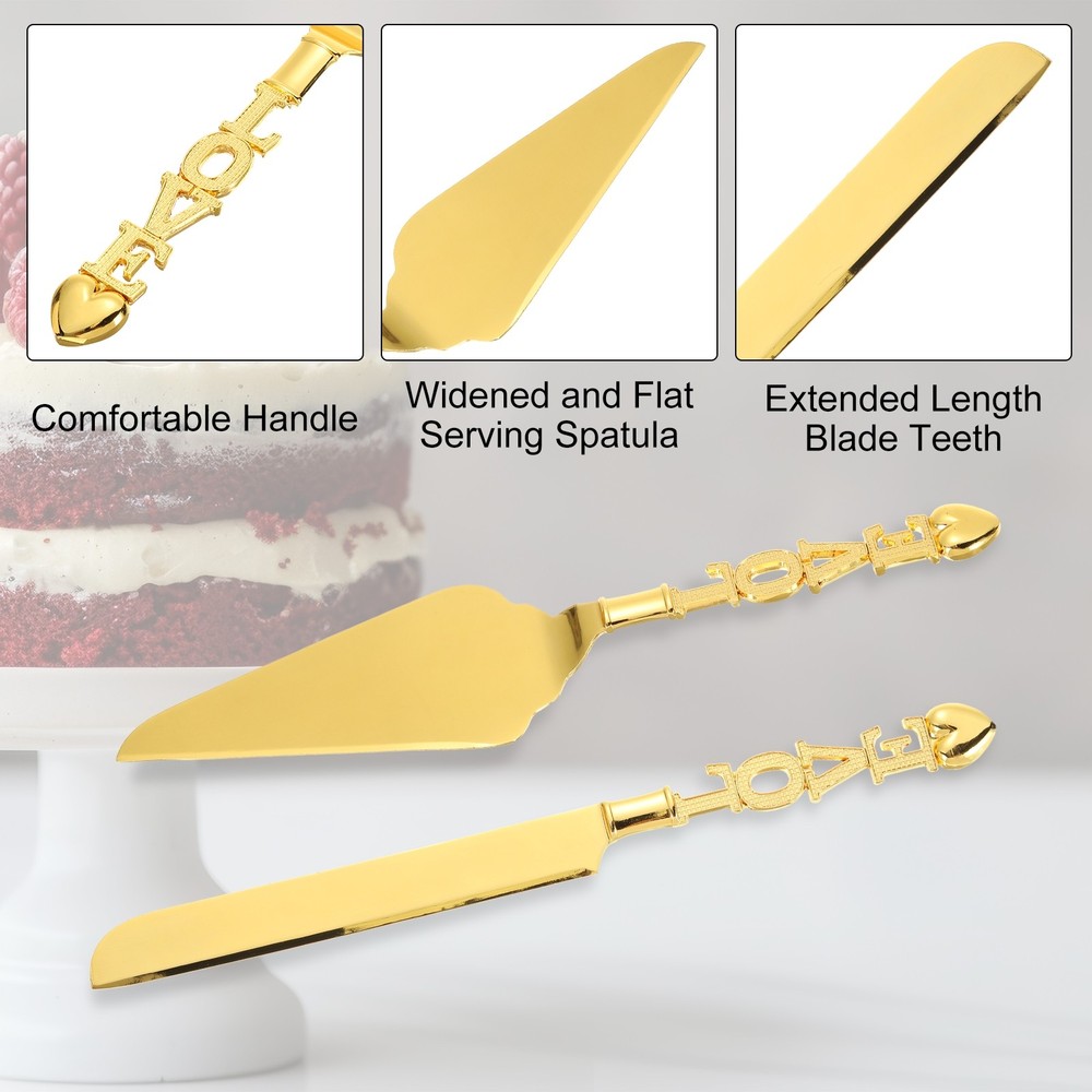 Cake Cutting Set for Wedding, Cake Knife and Server Set for Gift(Classic）