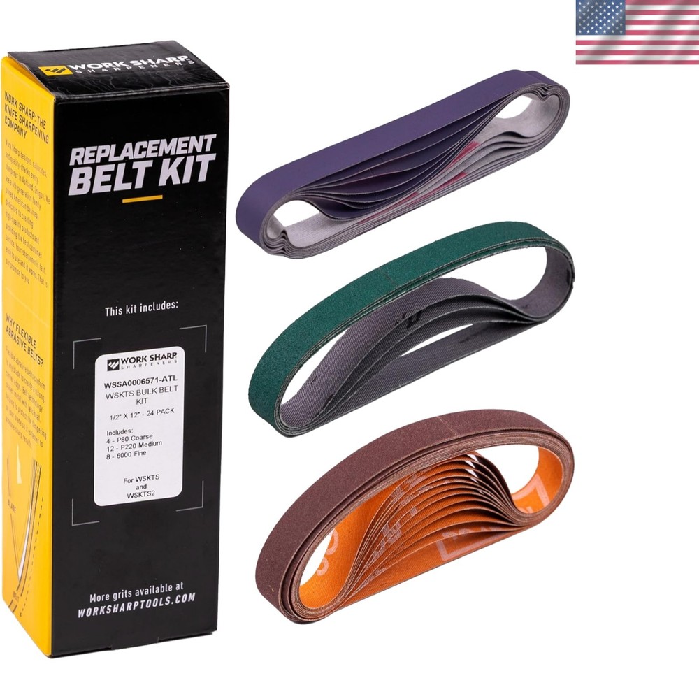 Bulk Bundle Value Pack, KTS Replacement Abrasive Belt Kit, 24 Assorted Grits