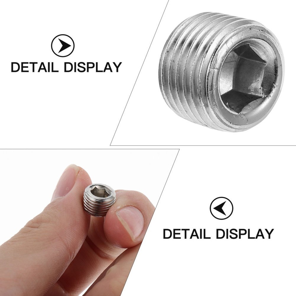 12pcs 1/8 Inch Pneumatic Head Plug Male Hose Fitting Countersunk Thread