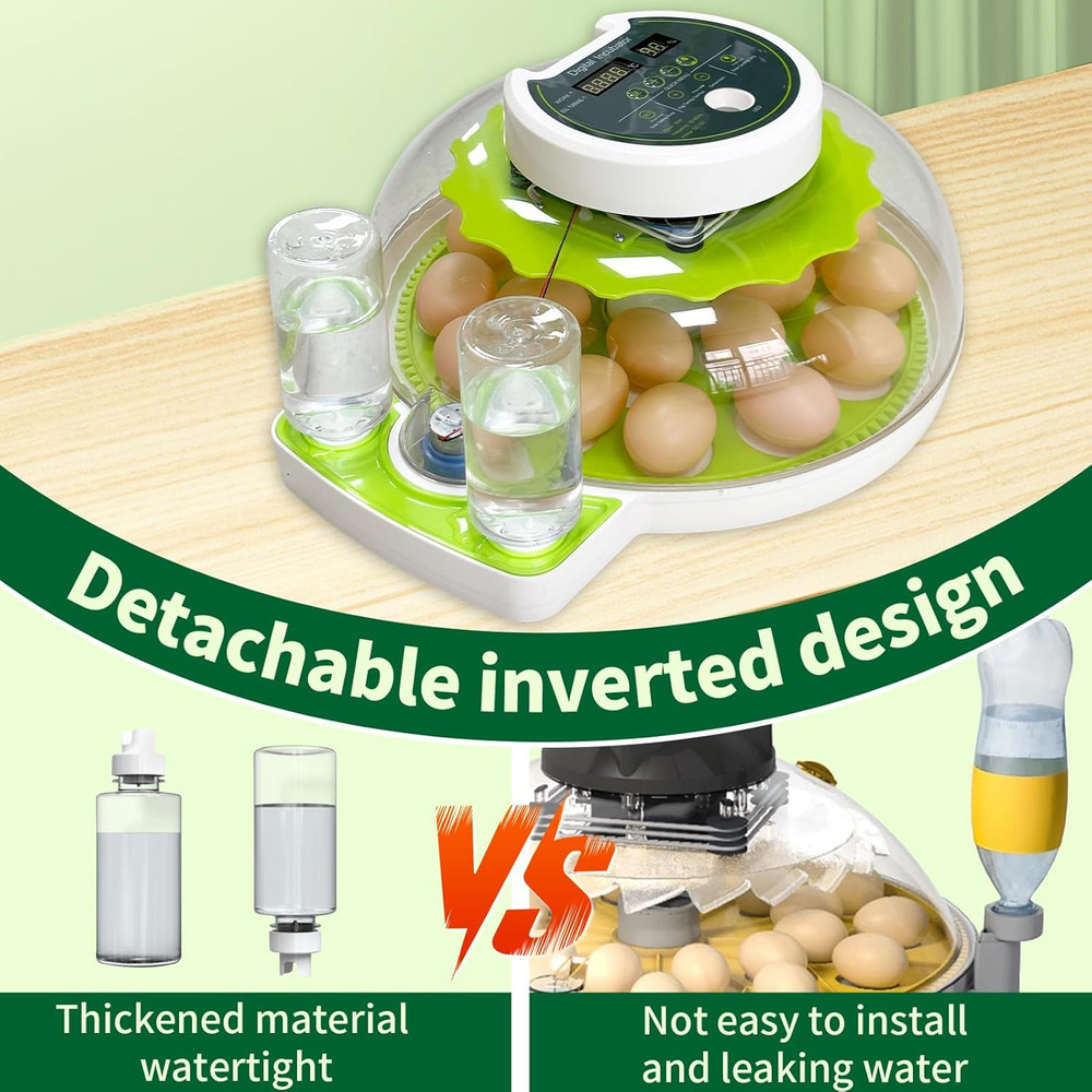Egg Incubator with Temperature and Humidity Control,Automatic 18 Eggs Poultry Ha