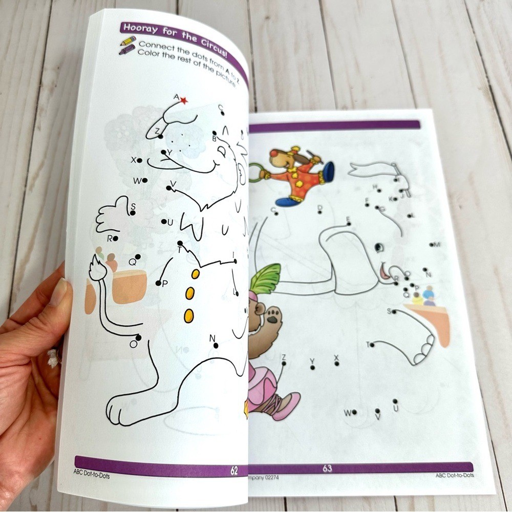 Bundle of 2 Kids Pre-K Learning Workbooks Math Basic Concepts & ABC Dot-To-Dots