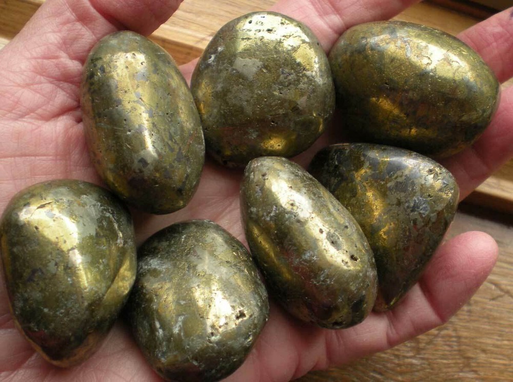 Chalcopyrite - 7 Large Tumbled Stones rt635