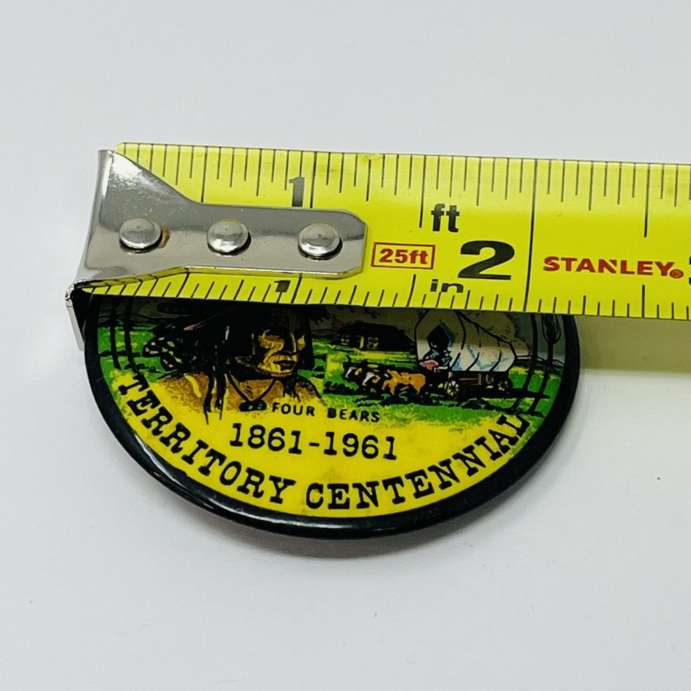 1961 Dakota Territory Centennial Four Bears Button Pin Pinback Vintage