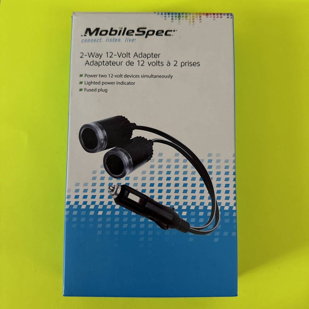 Two Way 12volt Adapter Mobile Spec Fused Plug New