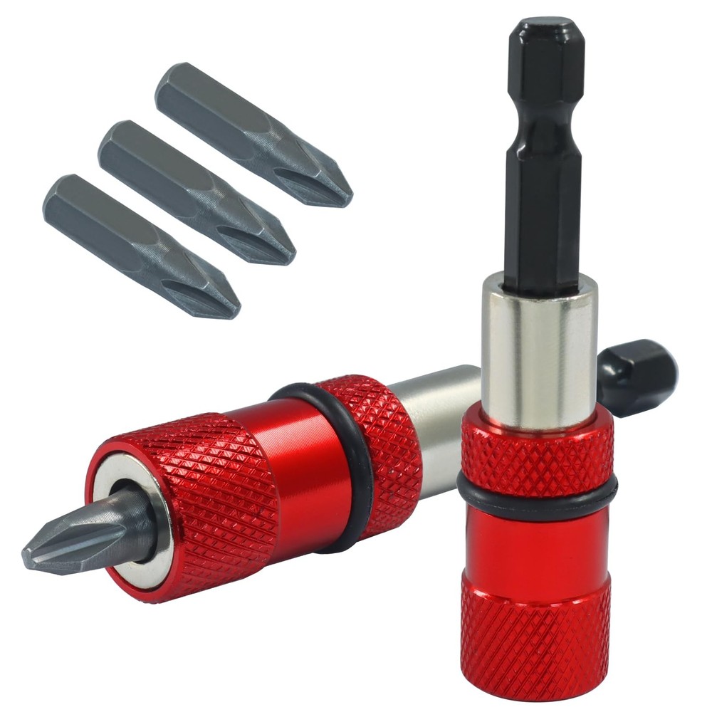 2 Pcs Adjustable Depth Screwdriver Bit Holder, Magnetic Impact Drywall Drill ...