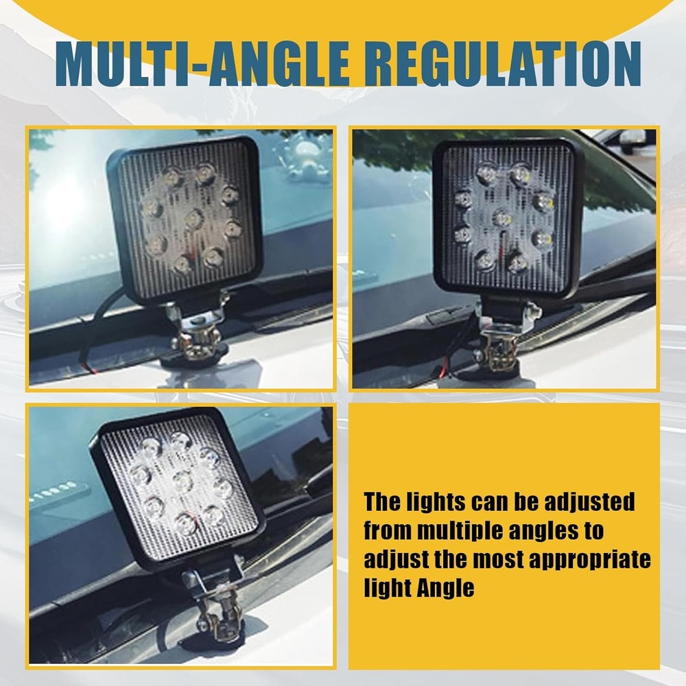 2 PCS Led Light Bar Mounting Brackets, Adjustable Hood Led Work Light Mount Brac