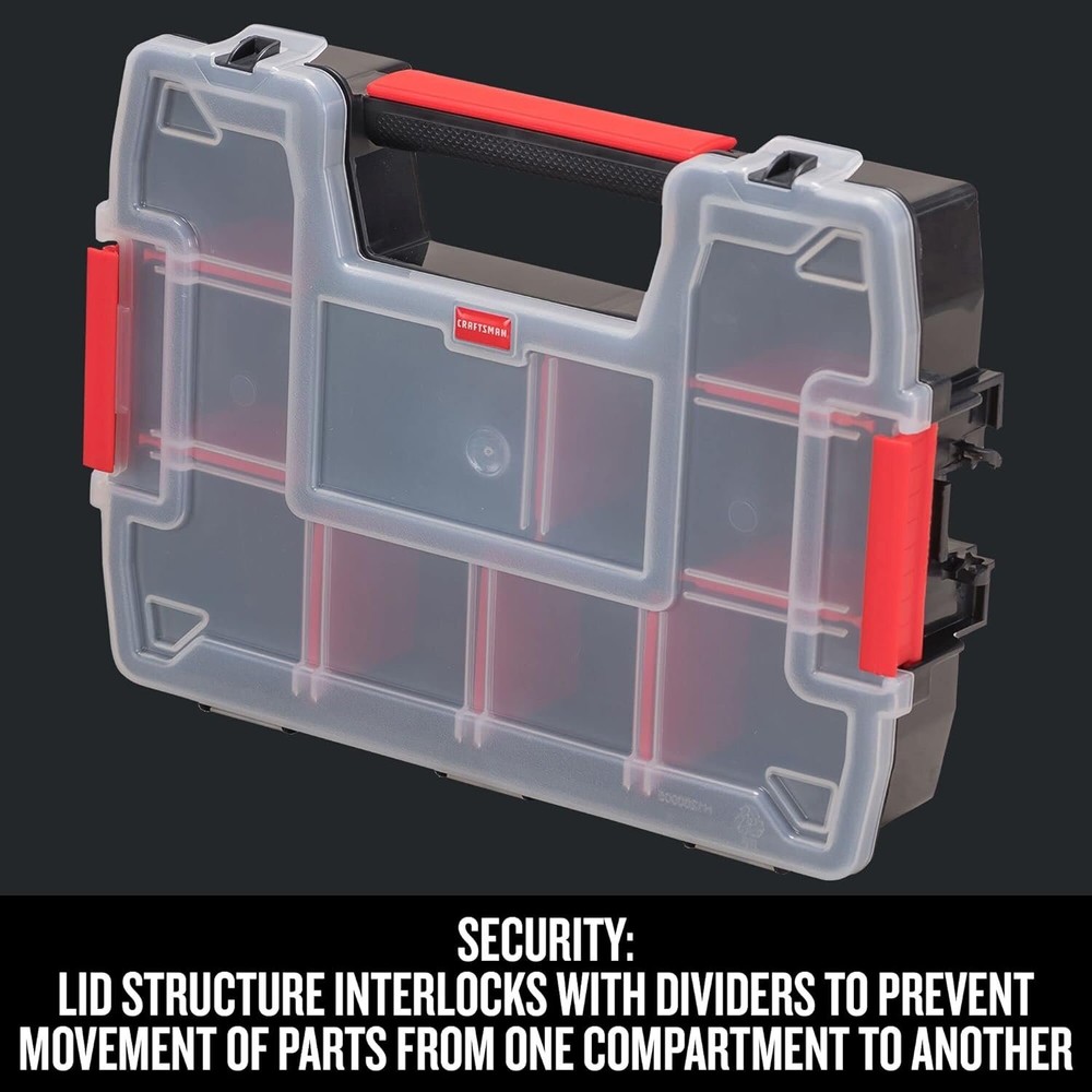 Craftsman Small Storage Organizer, 10 Compartment, Plastic XL Organizer