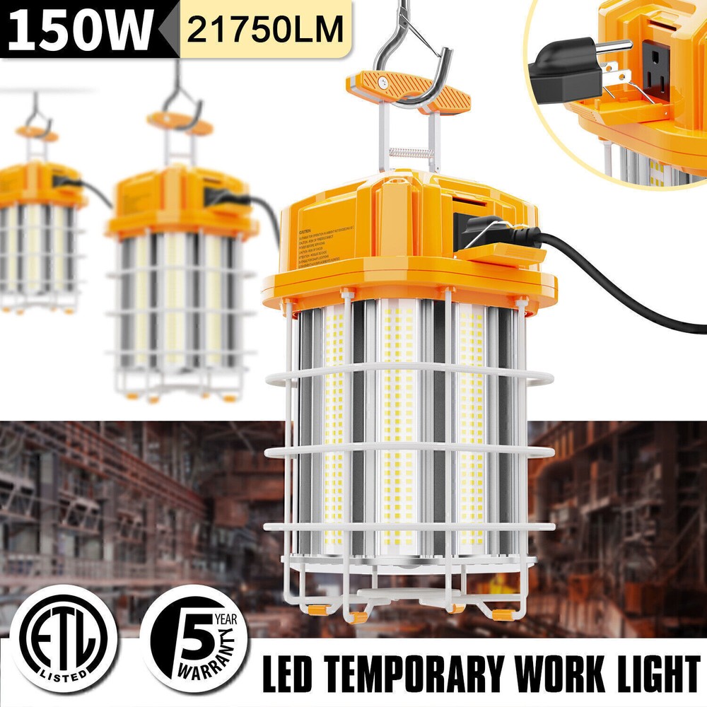 150W LED Temporary Work Light 5000K 400W HID Portable Hanging Construction Light