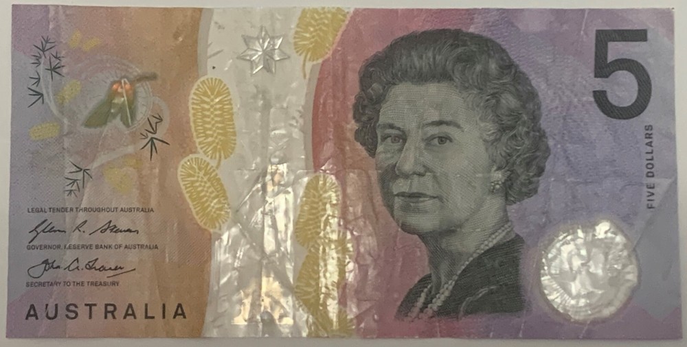 Australia 5 Dollars 2016 Polymer note Queen Elizabeth II
