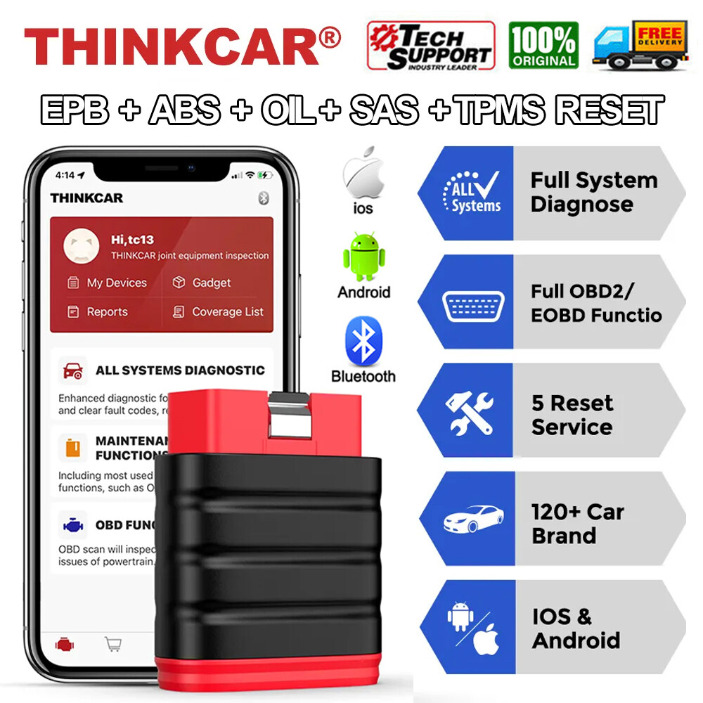 Thinkcar OBD2 Scanner Full System Code Reader Car ABS TPMS Diagnostic Reset Tool