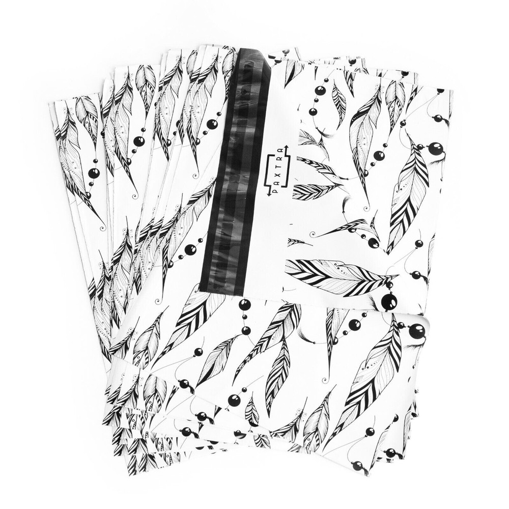 100 polymailers plastic envelopes boho print beads feathers printed mailers
