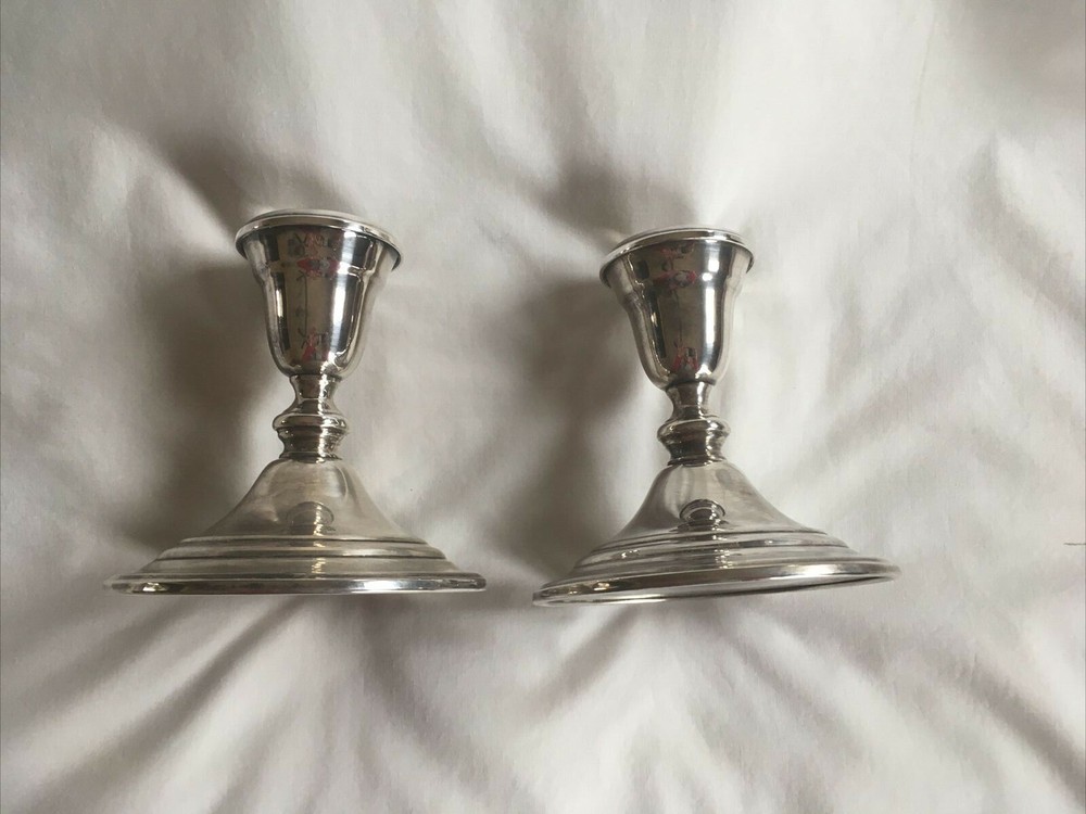 Gorham 5" Silverplate Weighted Candlestick Holders YC3000 - no dings/dents