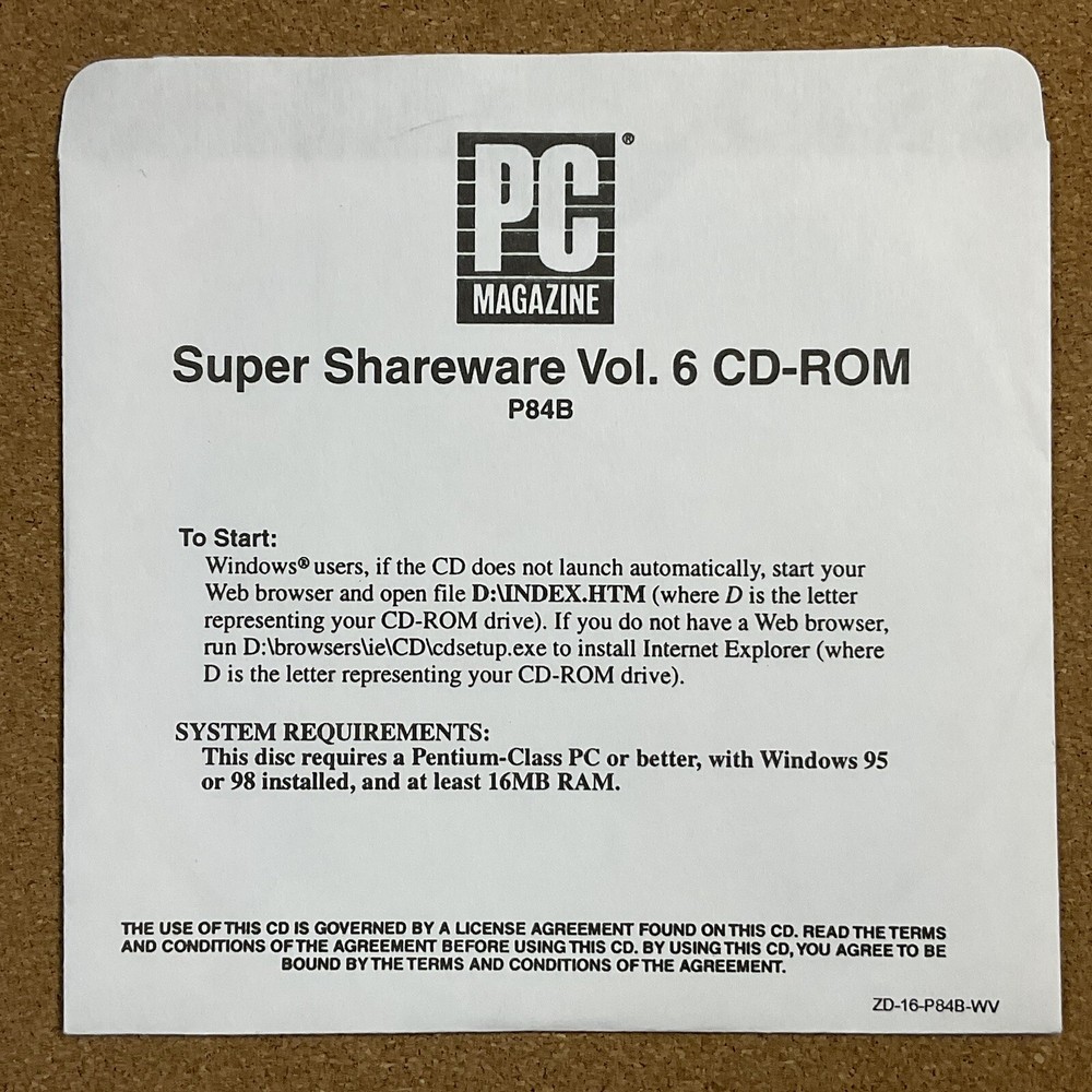PC Magazine Super Shareware CD-ROM Vintage 2000 P84B
