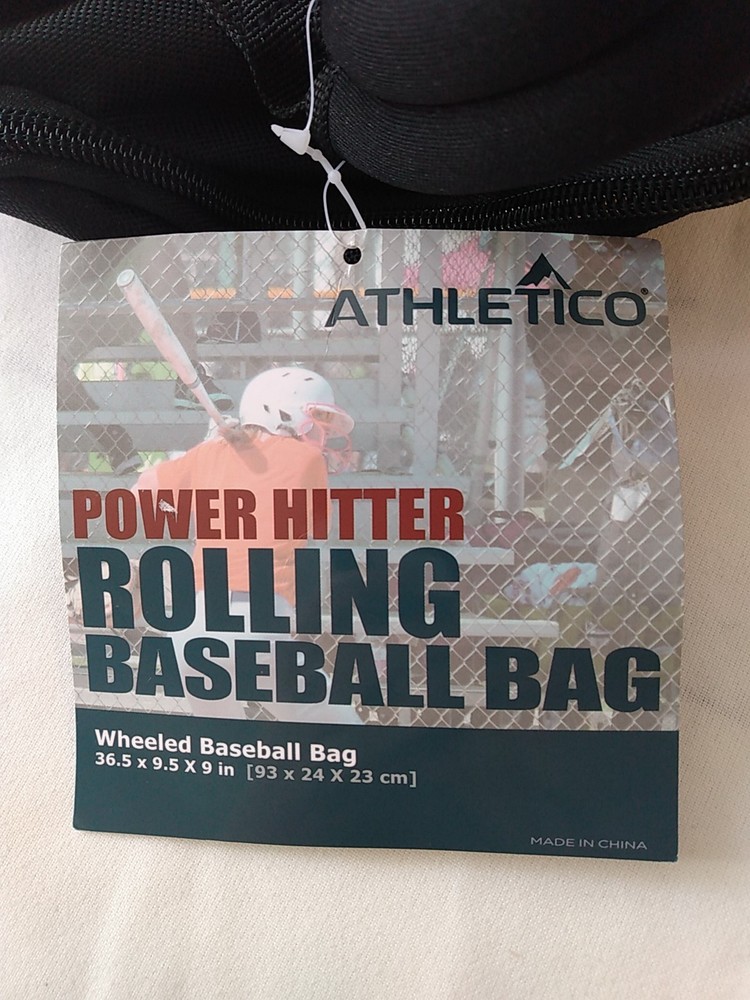 Athletico Power Hitter Rolling Baseball Bag - EZ Glide Wheels