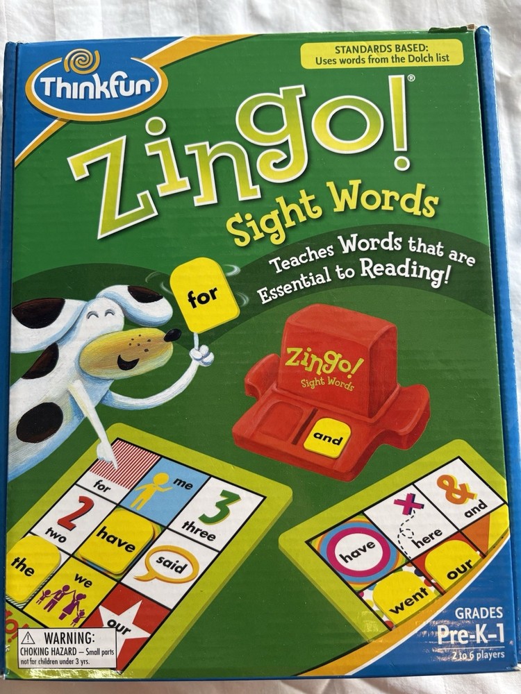 ZINGO! SIGHT WORD GAME homeschool/Tutoring/Small Classroom Group Intervention