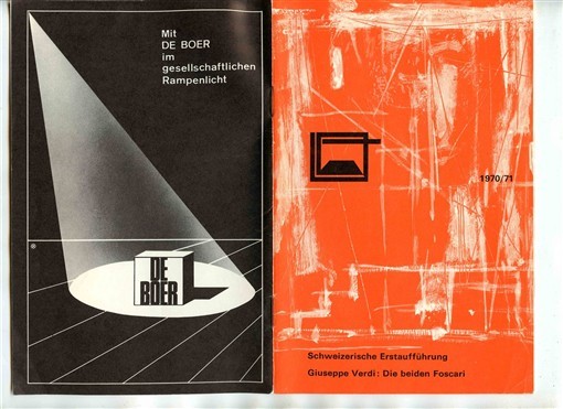 Die Beiden Foscari Giuseppe Verdi Opera Program 1970 Stadttheater Luzern