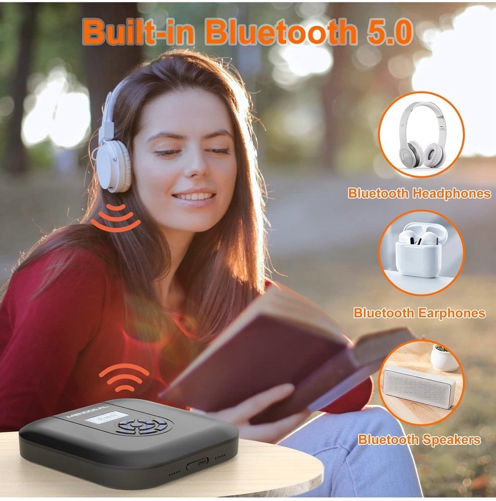 CD Player Portable, MONODEAL Bluetooth CD Player with Speakers and FM Transmitte