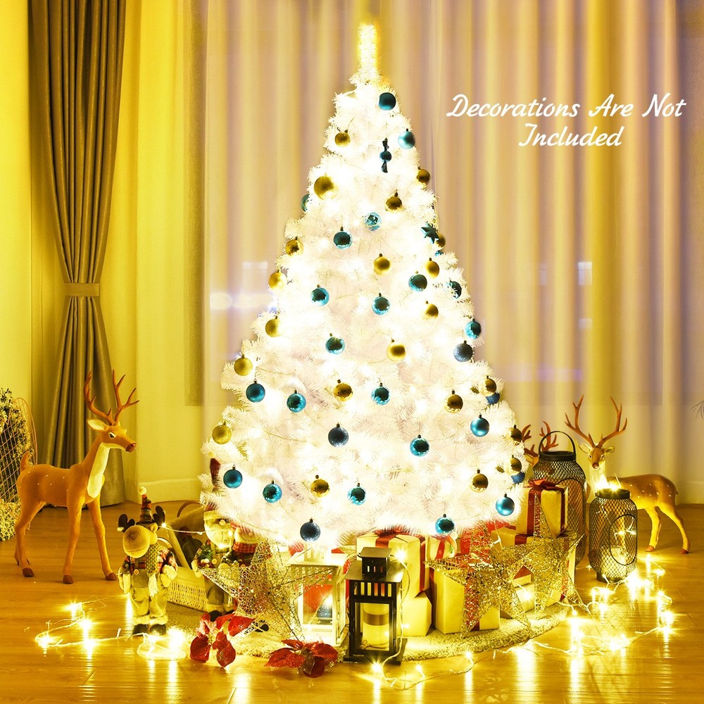 6Ft Hinged Artificial Christmas Tree Premium Pine Tree 1000 Tips w/ Metal Stand
