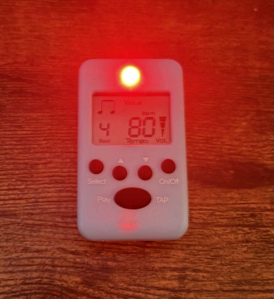 Clip On Digital Metronome LCD Tempo Trainer Tap Function Light Blue