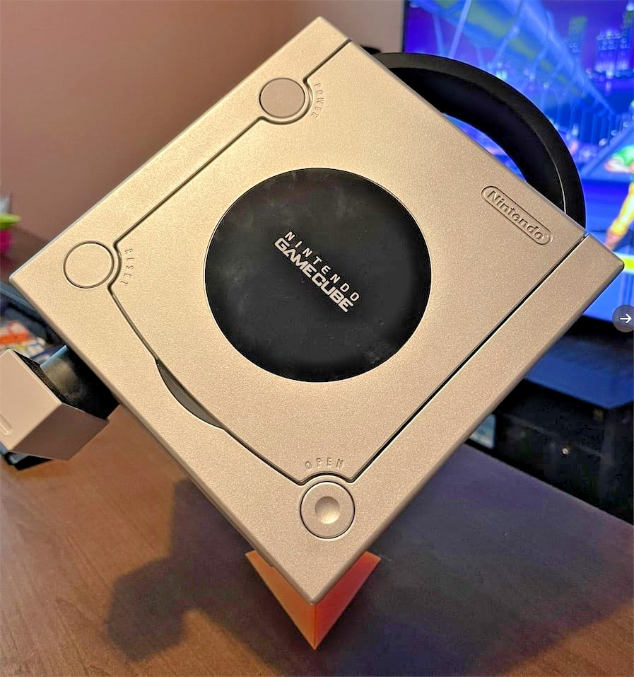 (Black) Corner Holder Stand for GameCube Console