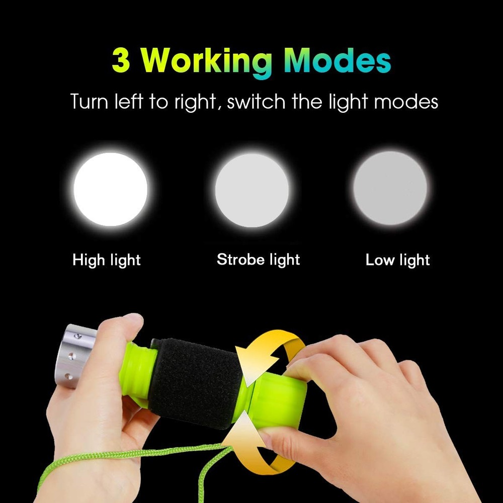 BlueFire Professional 1100 Lumen Diving Flashlight Bright Green (1-Pack)