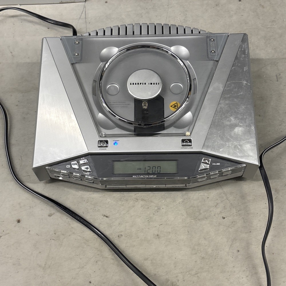 Sharper Image Metro One GM402 Stereo CD Player Silver AUX Input