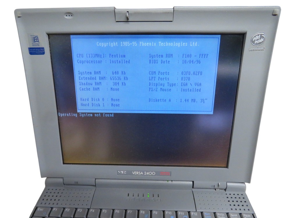 NEC Versa 2400 Vtg Laptop – Powers On, Untested As-Is Retro Computer NO ADAPTER!